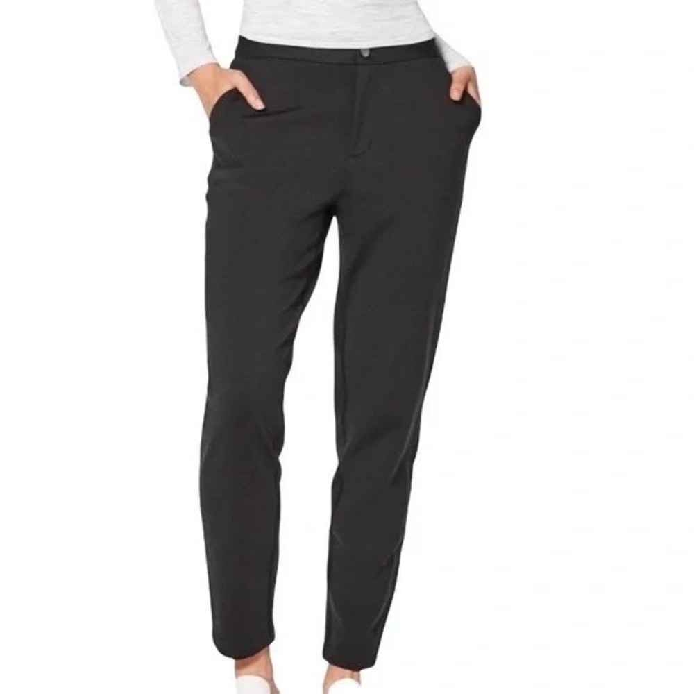 Lululemon City Trek Trouser Pant Women 2 Black Stretc Career‎ Office Pocket